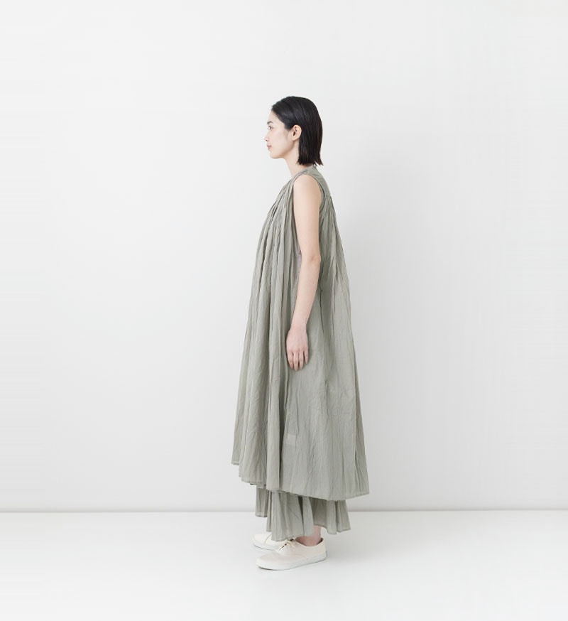 ST-098L Sleeveless Gather Blouse *Long