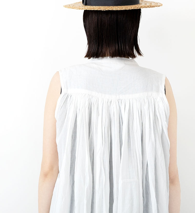ST-098L Sleeveless Gather Blouse *Long